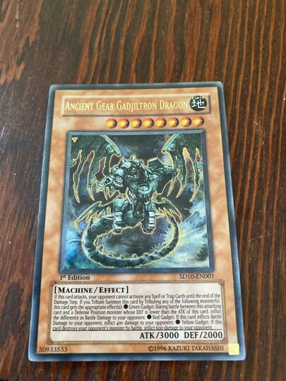 SDGR-EN013 Ancient Gear Gadjiltron Dragon 1st Edition Yu-Gi-Oh Card SDGR-EN013 Ancient Gear Gadjiltron Dragon 1st Edition Yu-Gi-Oh Card