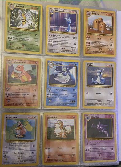 Pokemon Base Set Collection Charmander, Bulbasaur, Squirtle, Charmeleon, Ivysaur, Wartortle, Pikachu